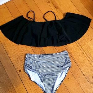Ruffle top bikini